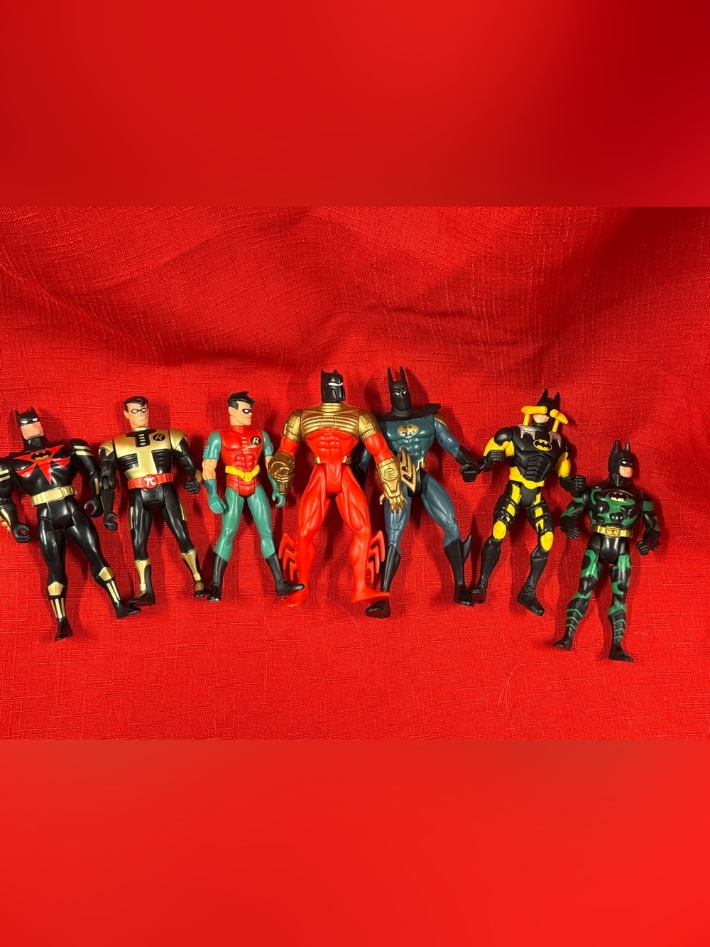 DC Comics Batman & Robin Vintage 1990’s Action Figures - Red, Black, Yellow